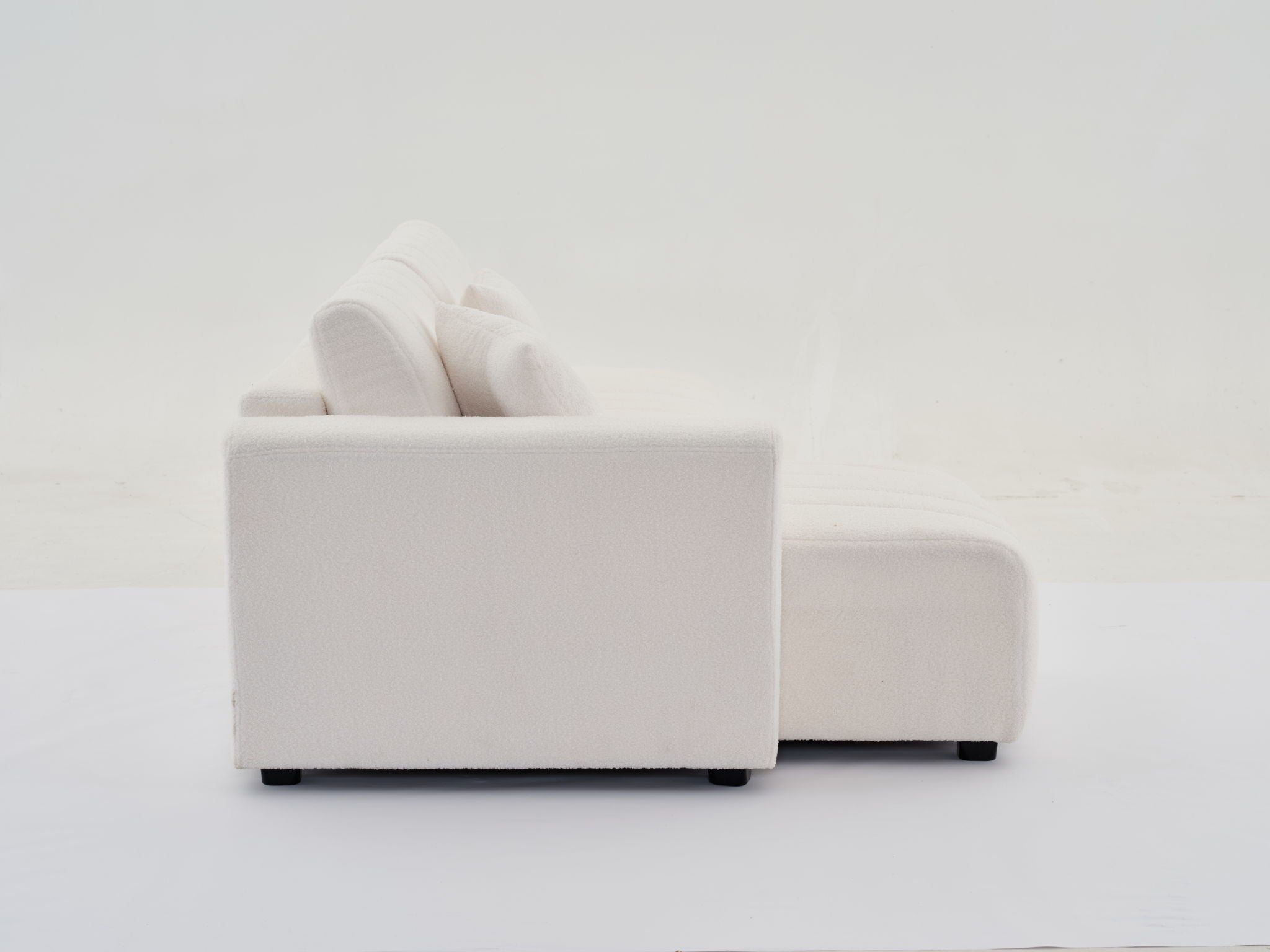 Jessica - Lamb Wool Sectional Sofa With Chaise, Versatile Configuration by HouseOfZazla