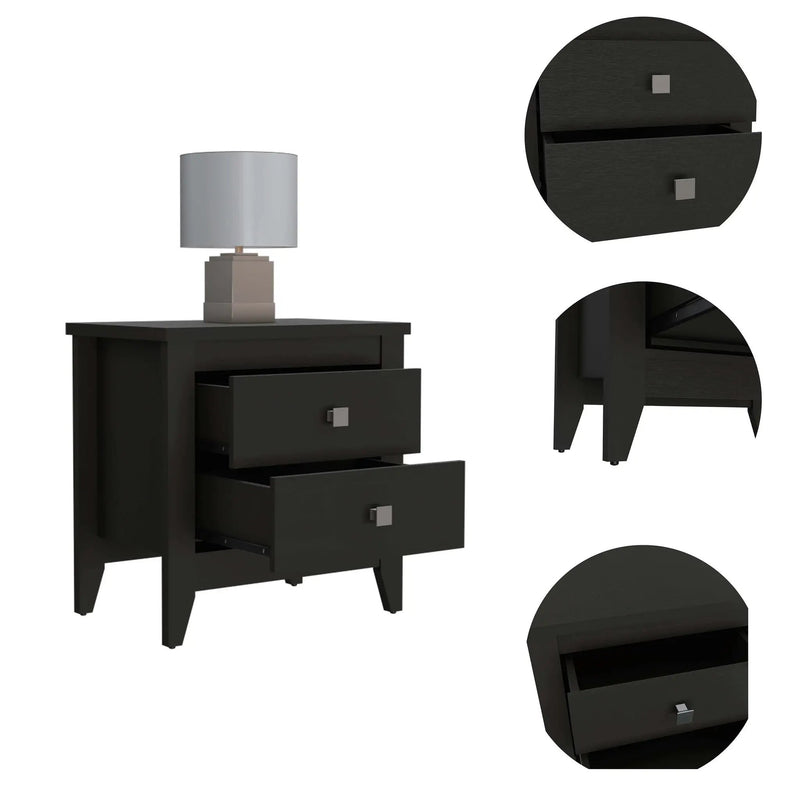 Breeze Four-Legged Modern Bedroom Nightstand with Two Drawers by HouseOfZazla