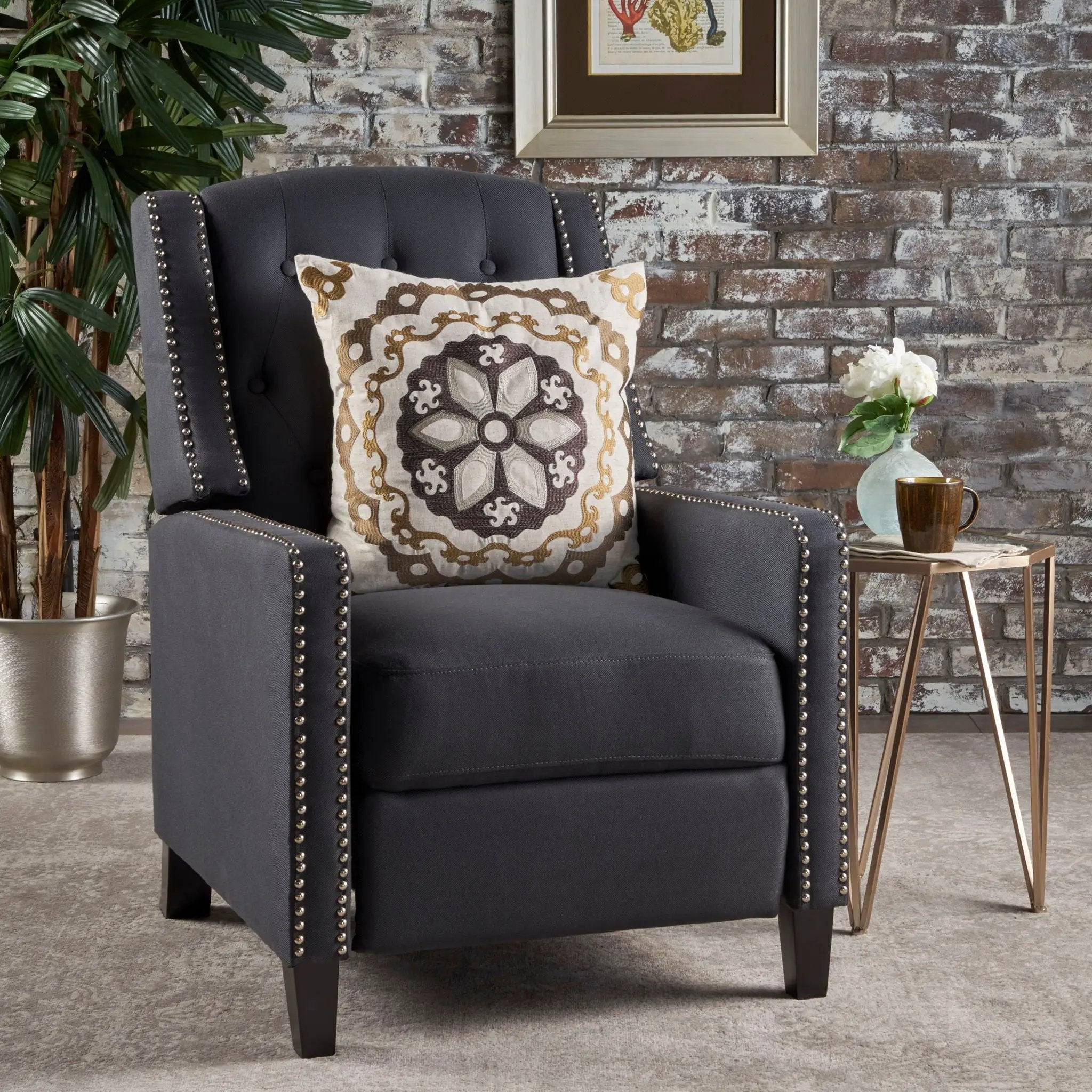 Classic Fabric Push Back Chair by Unique Piece Furniture