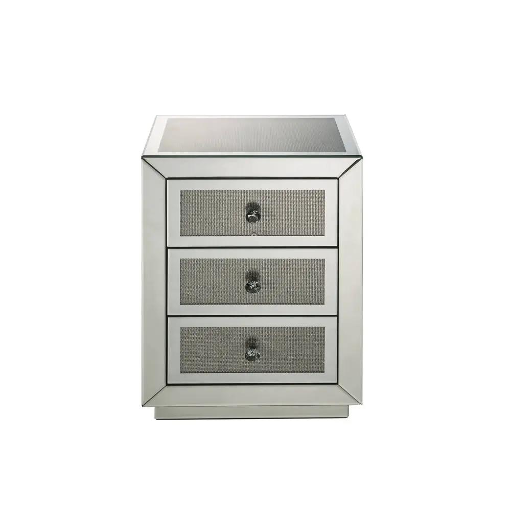 Noralie - 18" X 14" Accent Table - Mirrored & Faux Diamonds by Unique Piece Furniture