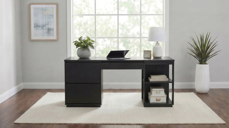Harkes 75-inch 3-drawer Computer Desk with Adjustable Shelf Coffee Bean by Unique Piece Furniture