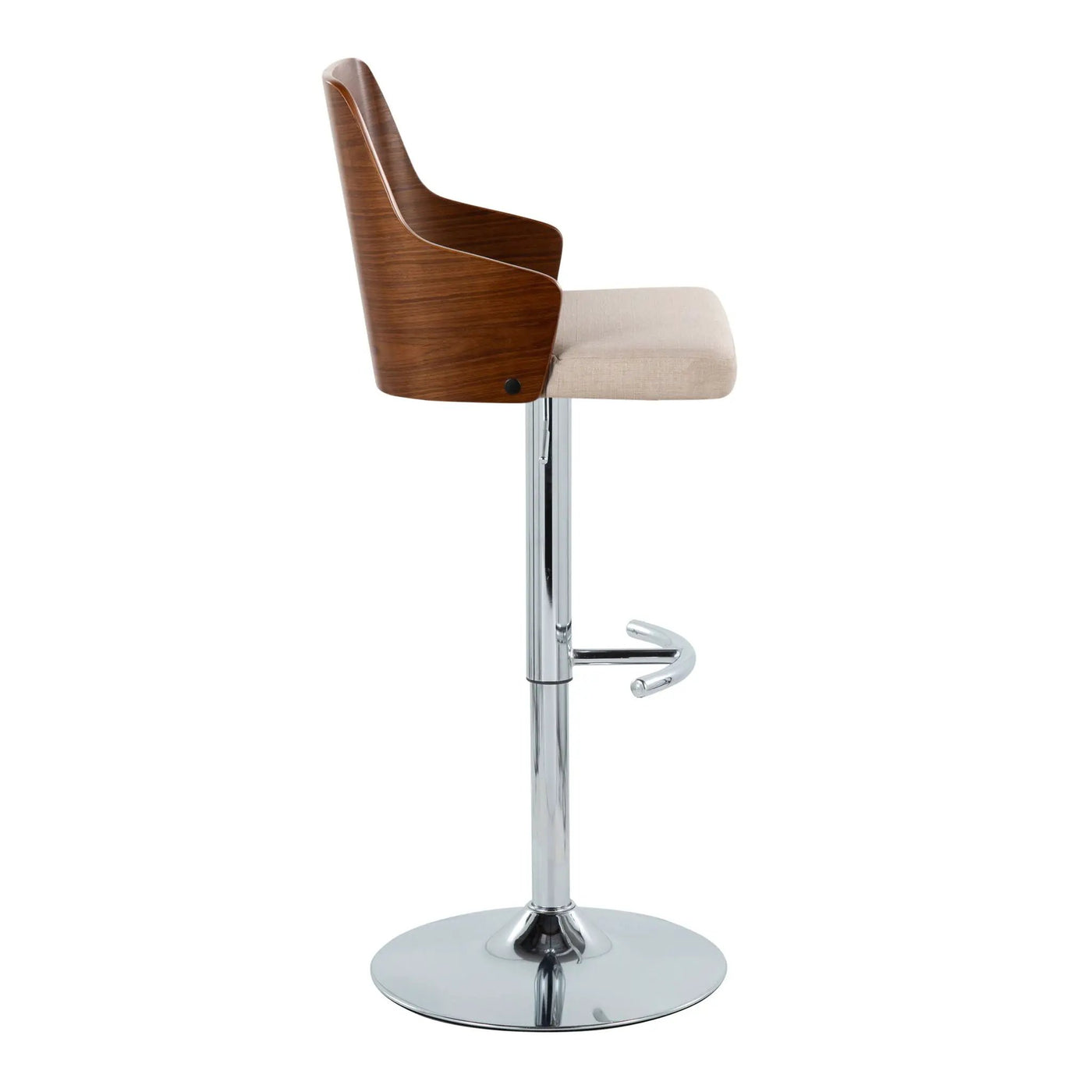Ariana - Mid Century Modern Adjustable Barstool Stool With Swivel With Rounded T Footrest (Set of 2) by HouseOfZazla