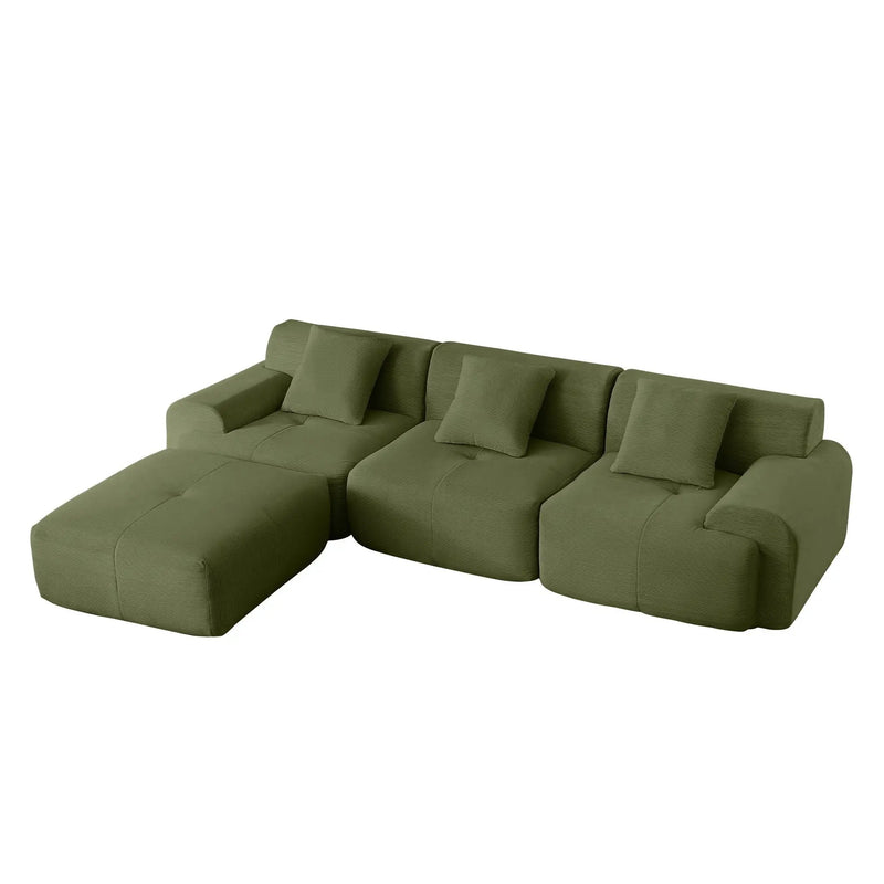 L Shaped Modular Sectional Sofa And Movable Ottoman by HouseOfZazla