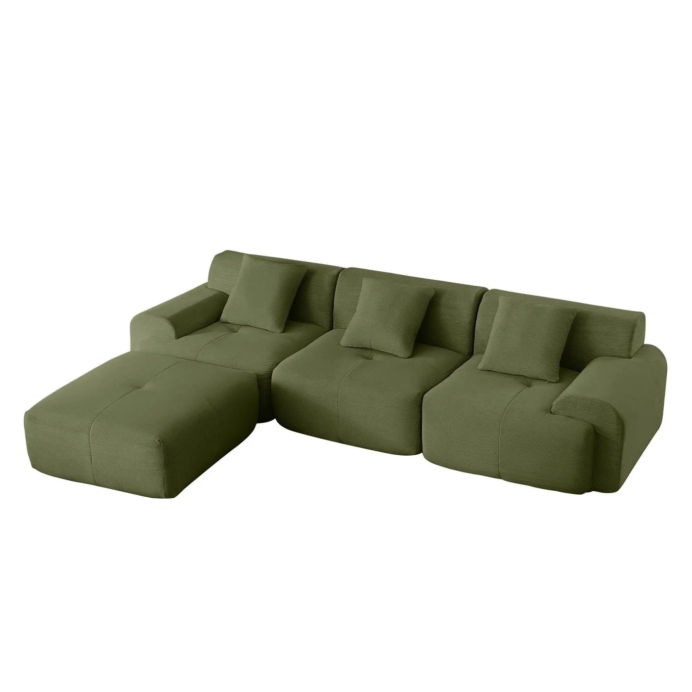 L Shaped Modular Sectional Sofa And Movable Ottoman by HouseOfZazla