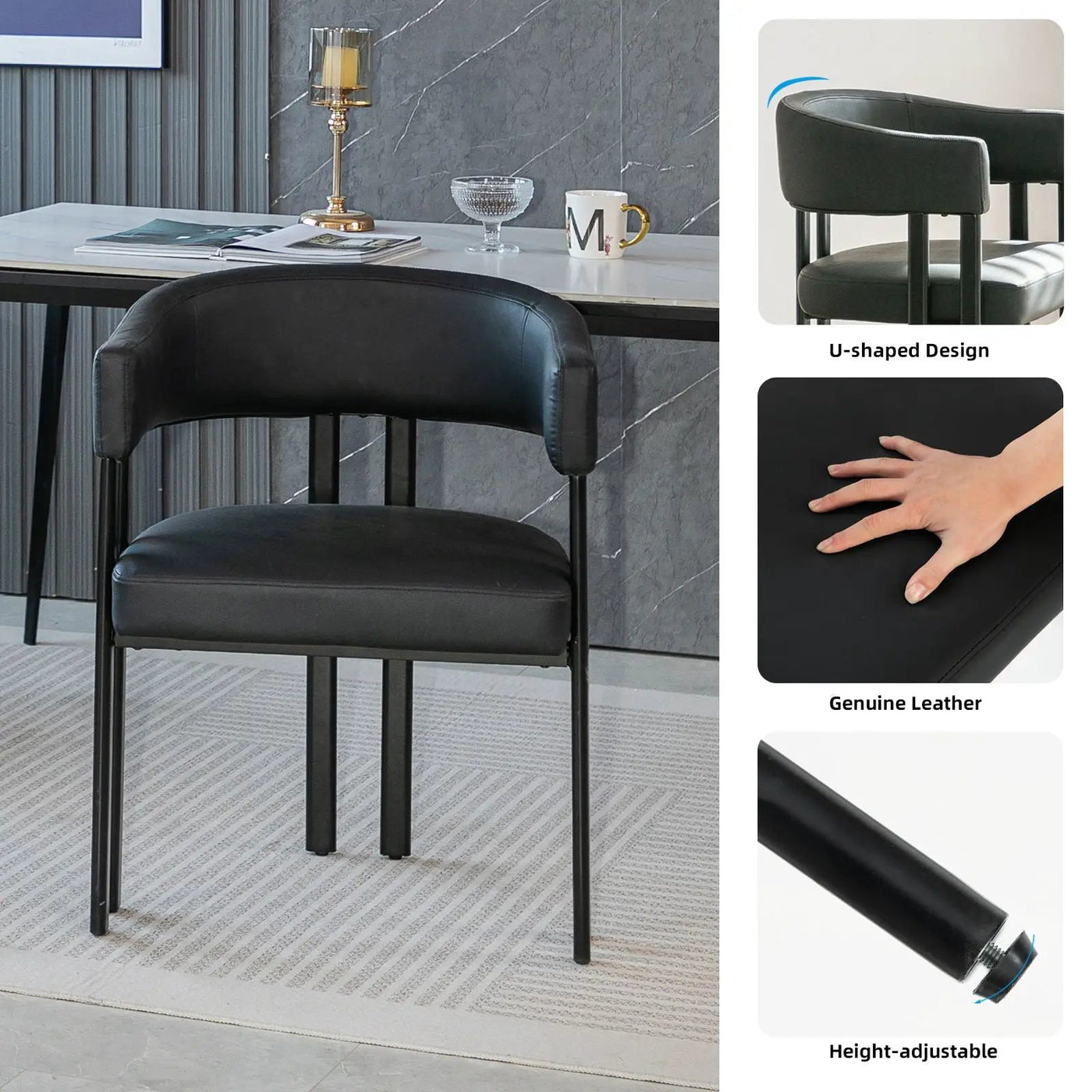 Modern Dining Upholstered Barrel Chair With Curved Back And Armrests by HouseOfZazla