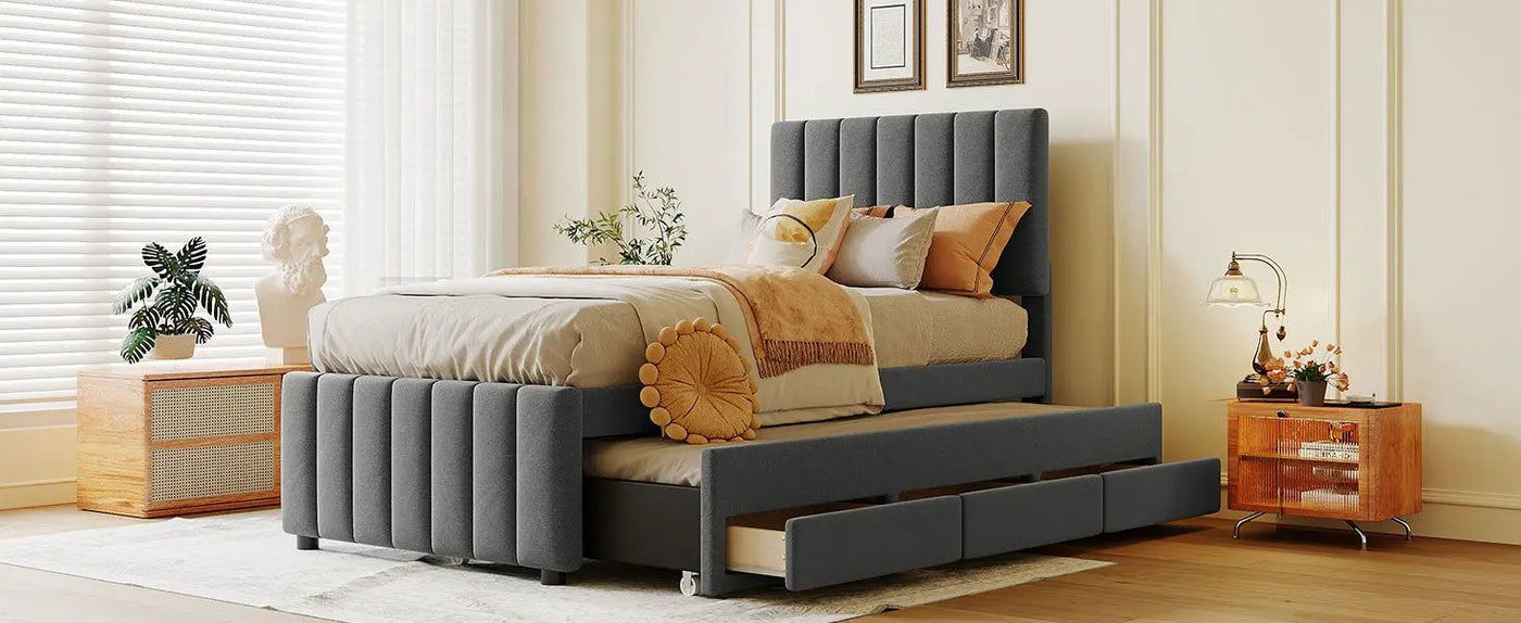 Upholstered Design Platform Bed With Trundle by HouseOfZazla