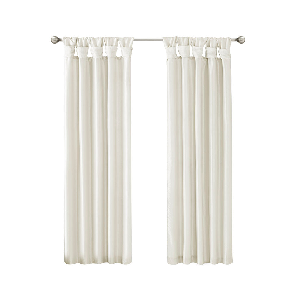 Twist Tab Lined Window Curtain Panel White 50x84 by HouseOfZazla
