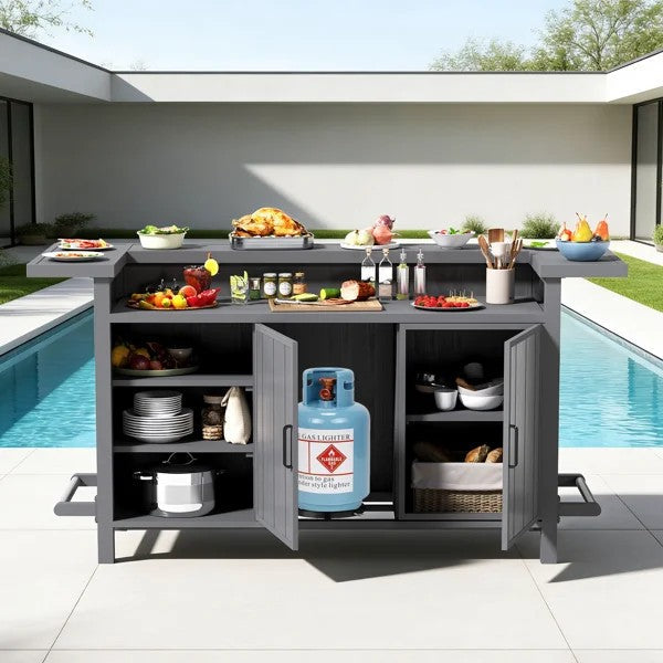 Outdoor Aluminum Grill Cart With Storage, photo 3 of 9