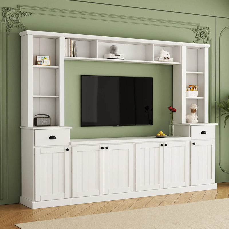 Minimalist Entertainment Wall Unit Set With Bridge For TVs Up To 75" by Unique Piece Furniture