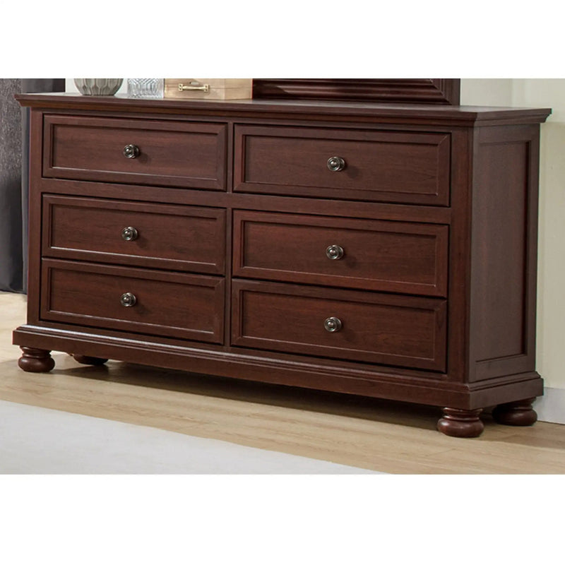 1 Piece Dresser, 6 Drawer Storage, Bedroom Furniture - Brown / Cherry by Unique Piece Furniture