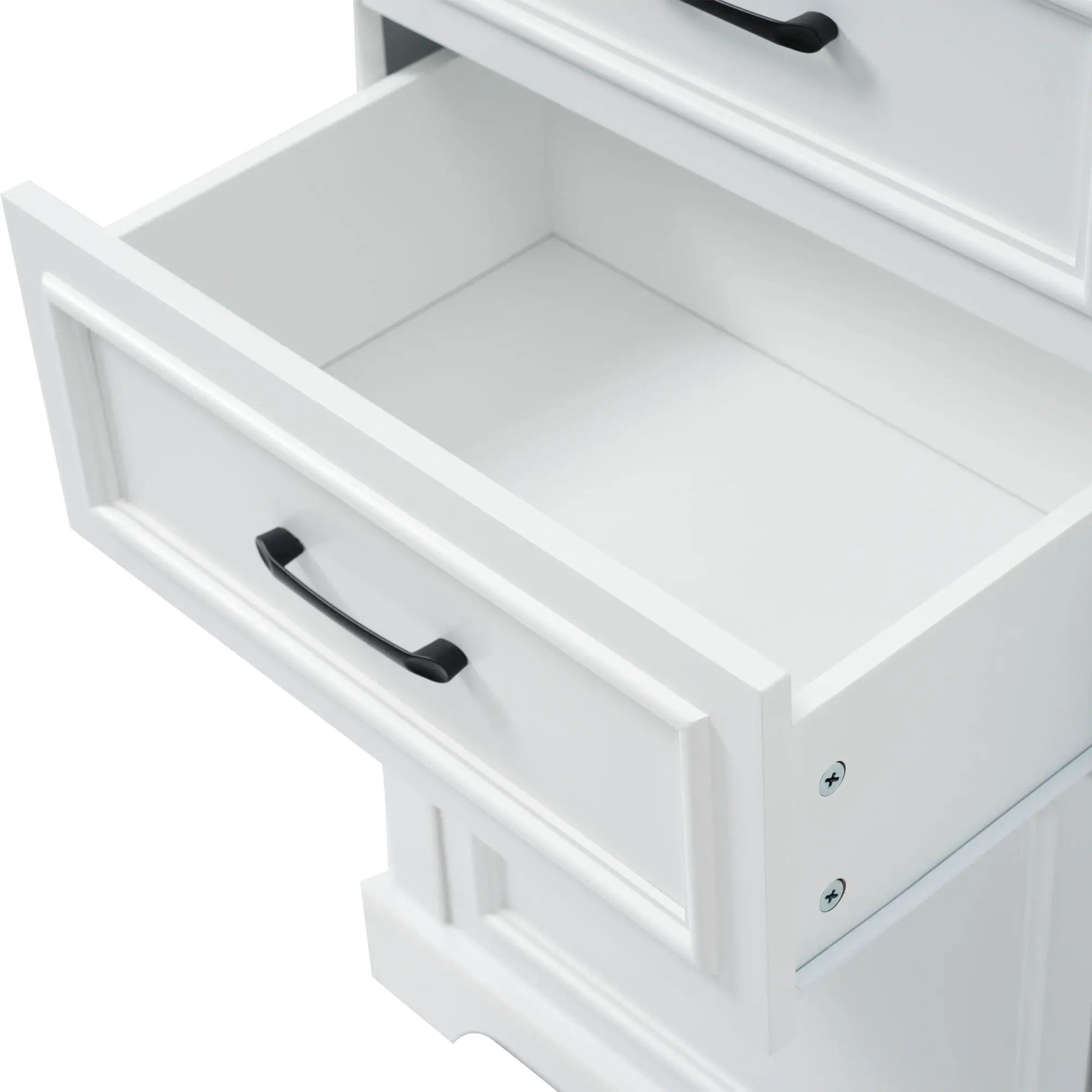 Freestanding Bathroom Vanity Tall With Damping Hinge Doors, Adjustable Shelves - White by HouseOfZazla