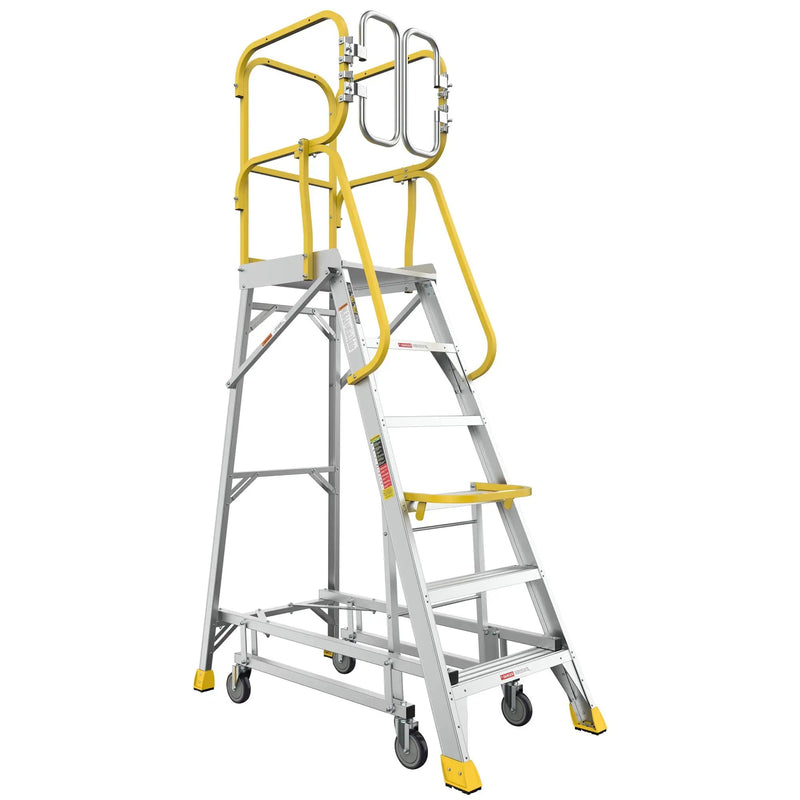 6 Step 375lbs Aluminum Rolling Platform Ladder by HouseOfZazla