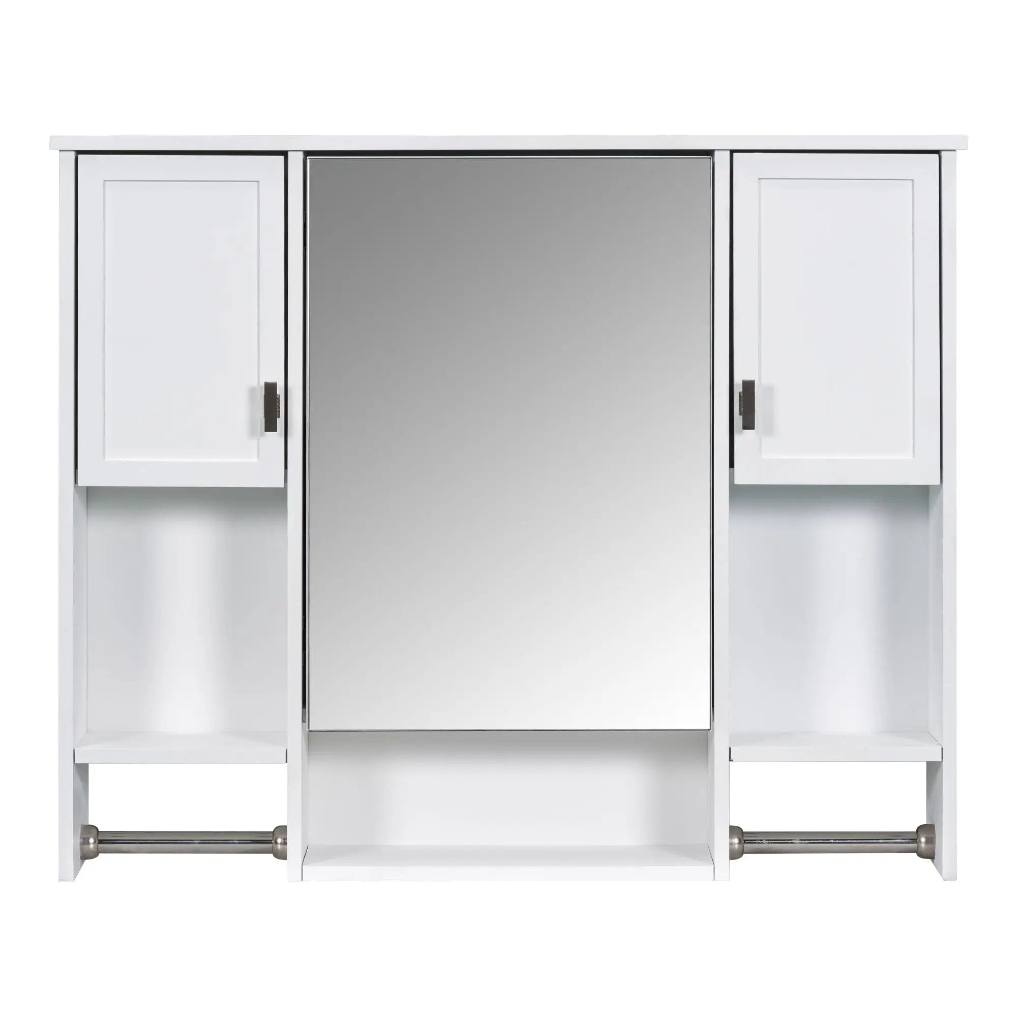 Wall Mounted Bathroom Storage Cabinet With Mirror, Medicine Cabinet With Towel Bar by HouseOfZazla