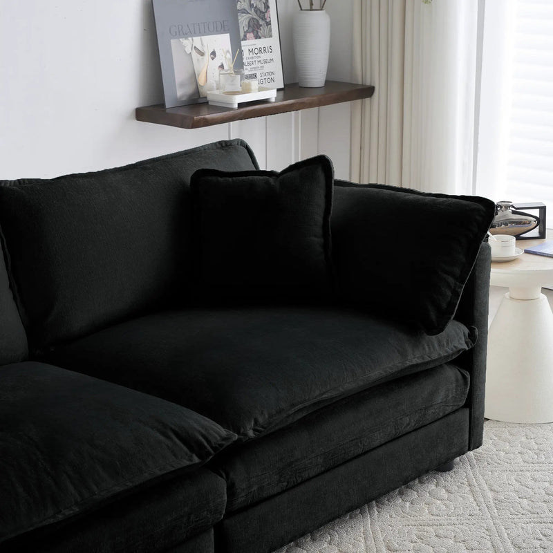 Chenille Fabric Ottomans Footrest to Combine with Sofas by HouseOfZazla