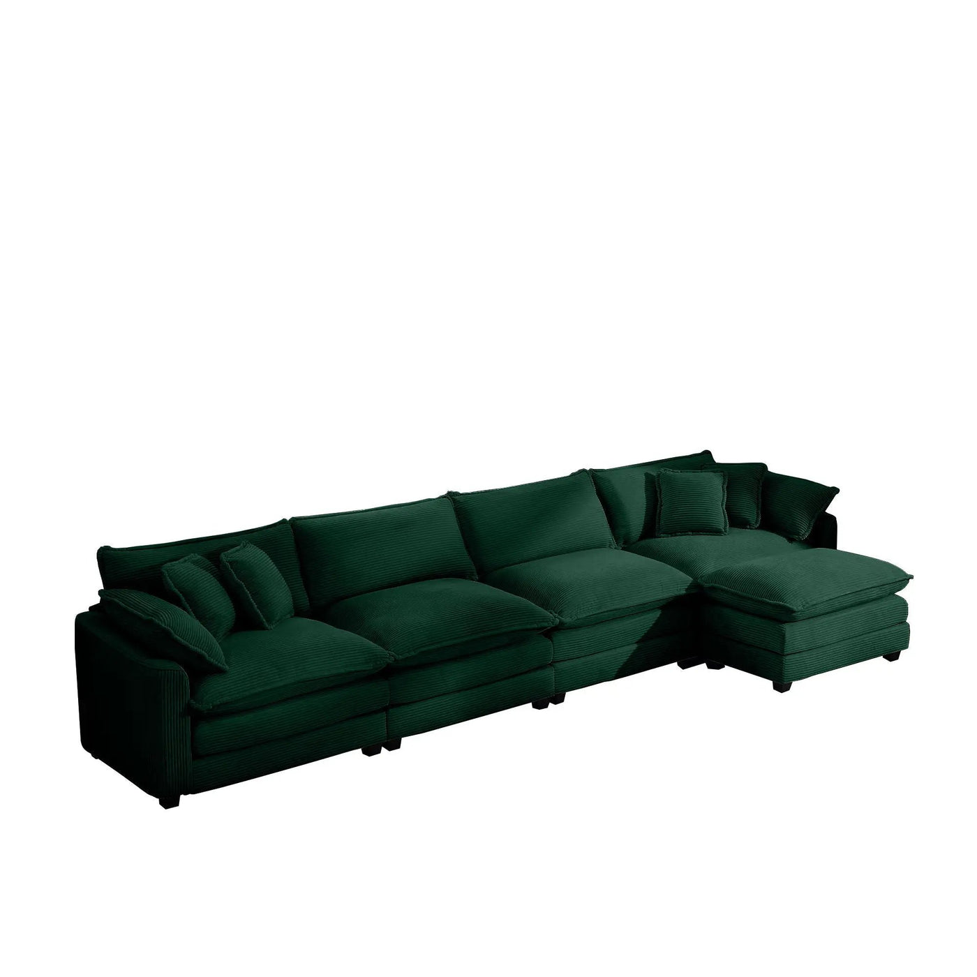 Modern Oversized Modular Cushion Sofa With Ottoman, Low Back, Deep Seating Sofa Set by HouseOfZazla