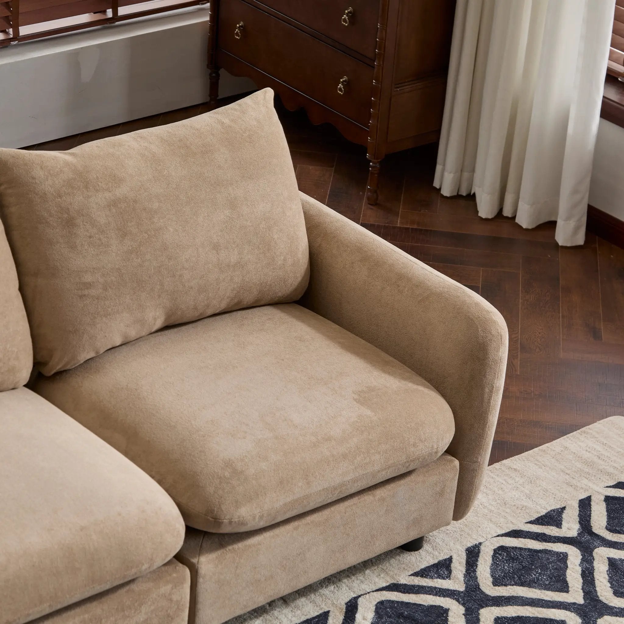 69 in. 2-Seats Modular Sectional Velvet Sofa Corner Chair Sofa Couch, Nomad by HouseOfZazla