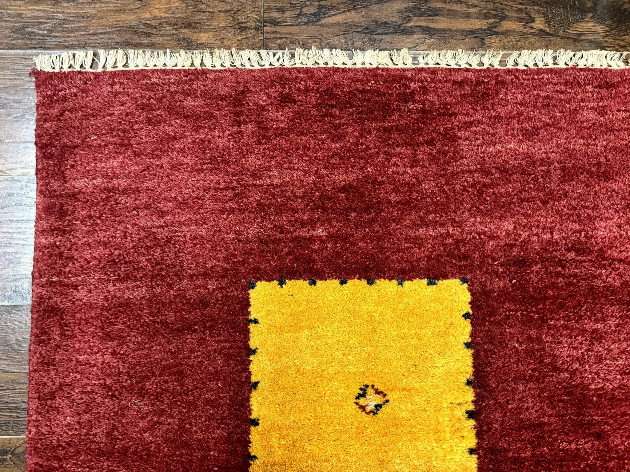 Modern Indo Persian Gabbeh Rug 7x10, Red, Tribal Area Rug by Jewel Rugs