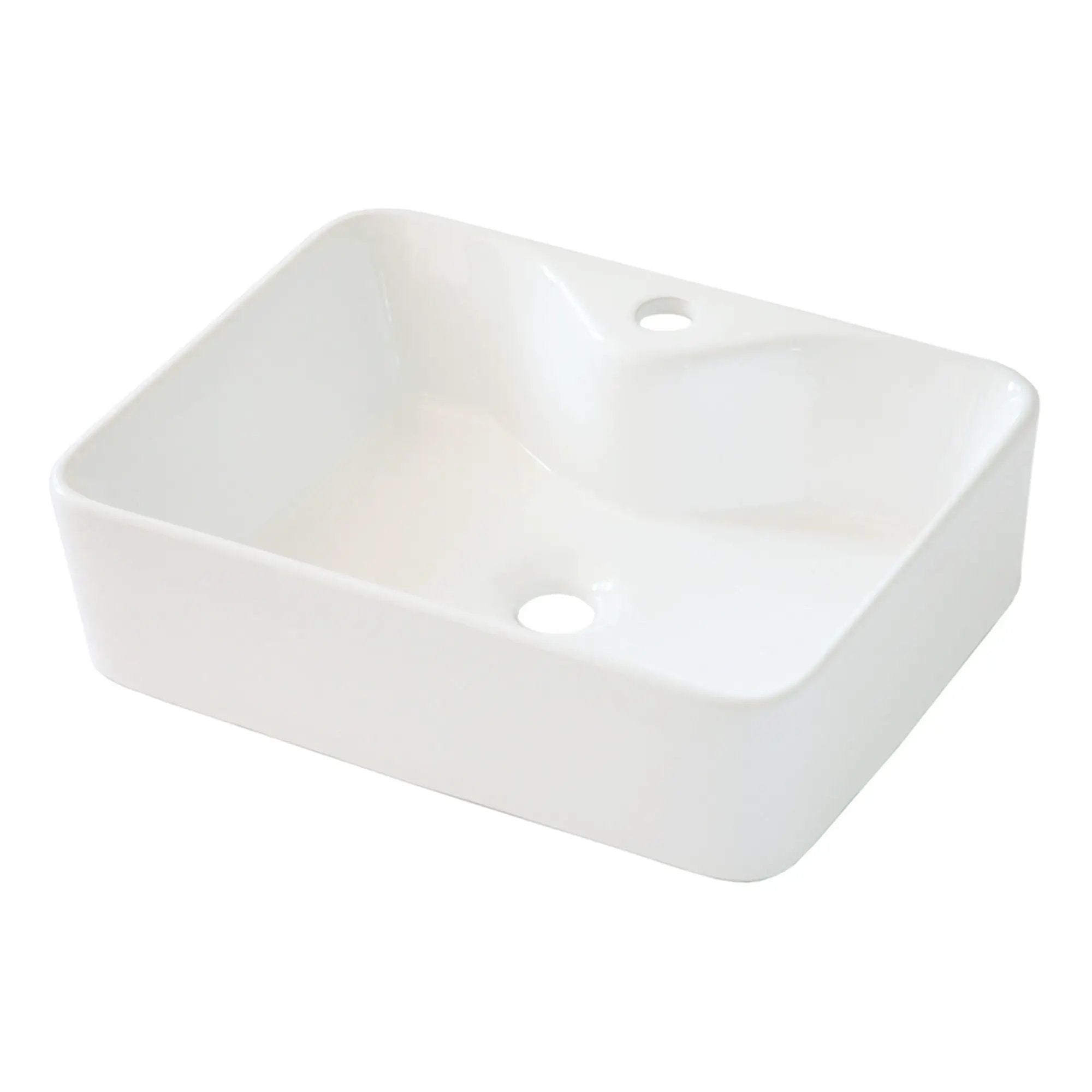 Modern Ceramic Rectangular Vessel Bathroom Sink With Sleek Design by HouseOfZazla