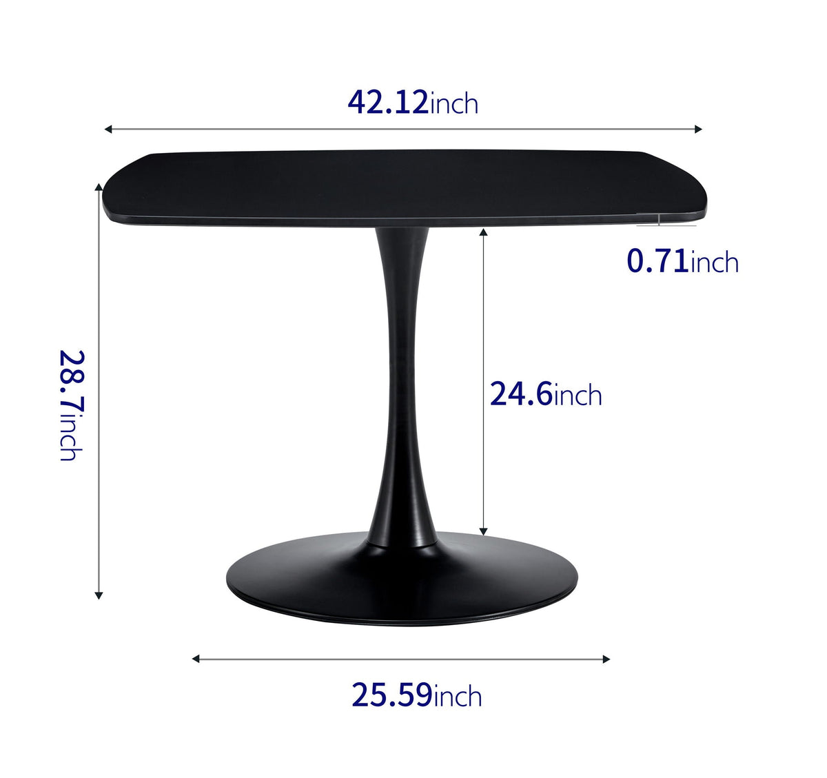 Table Mid-Century Dining Table For 4-6 People With Round Table Top, Pedestal Dining Table, End Table Leisure Coffee Table, photo 8 of 12