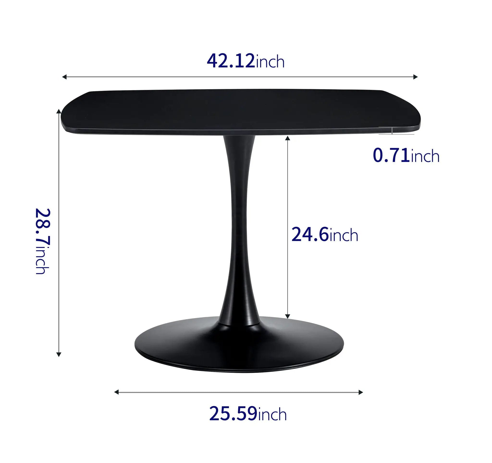 Table Mid-Century Dining Table For 4-6 People With Round Table Top, Pedestal Dining Table, End Table Leisure Coffee Table by Unique Piece Furniture