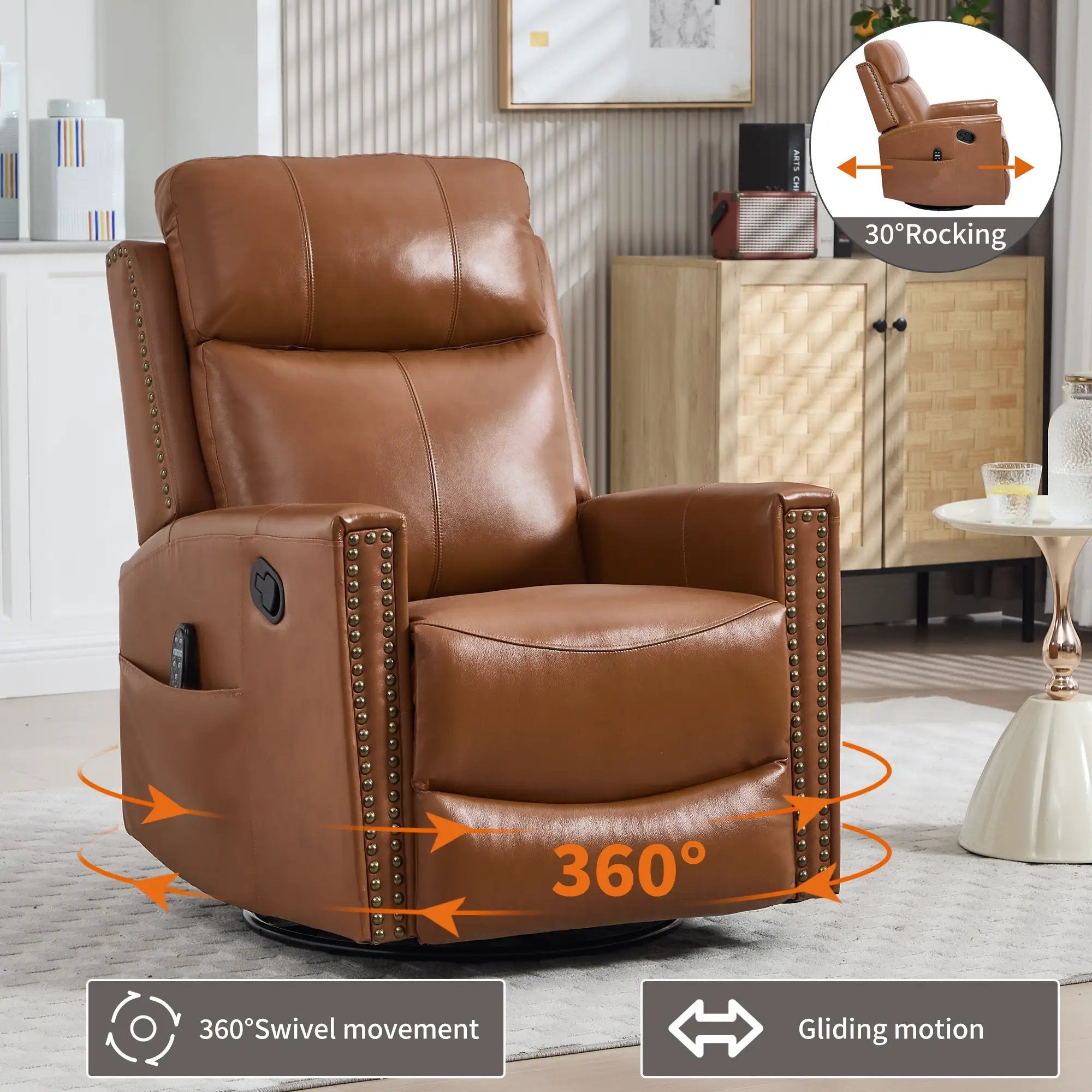 Deep Swivel Recliner and Massage Chair by HouseOfZazla