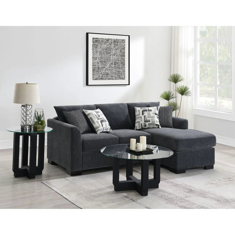 Pacheco - Upholstered Sleeper Sectional Chaise Sofa With Pocket Coils And Reversible Cushions - Dark Gray by HouseOfZazla
