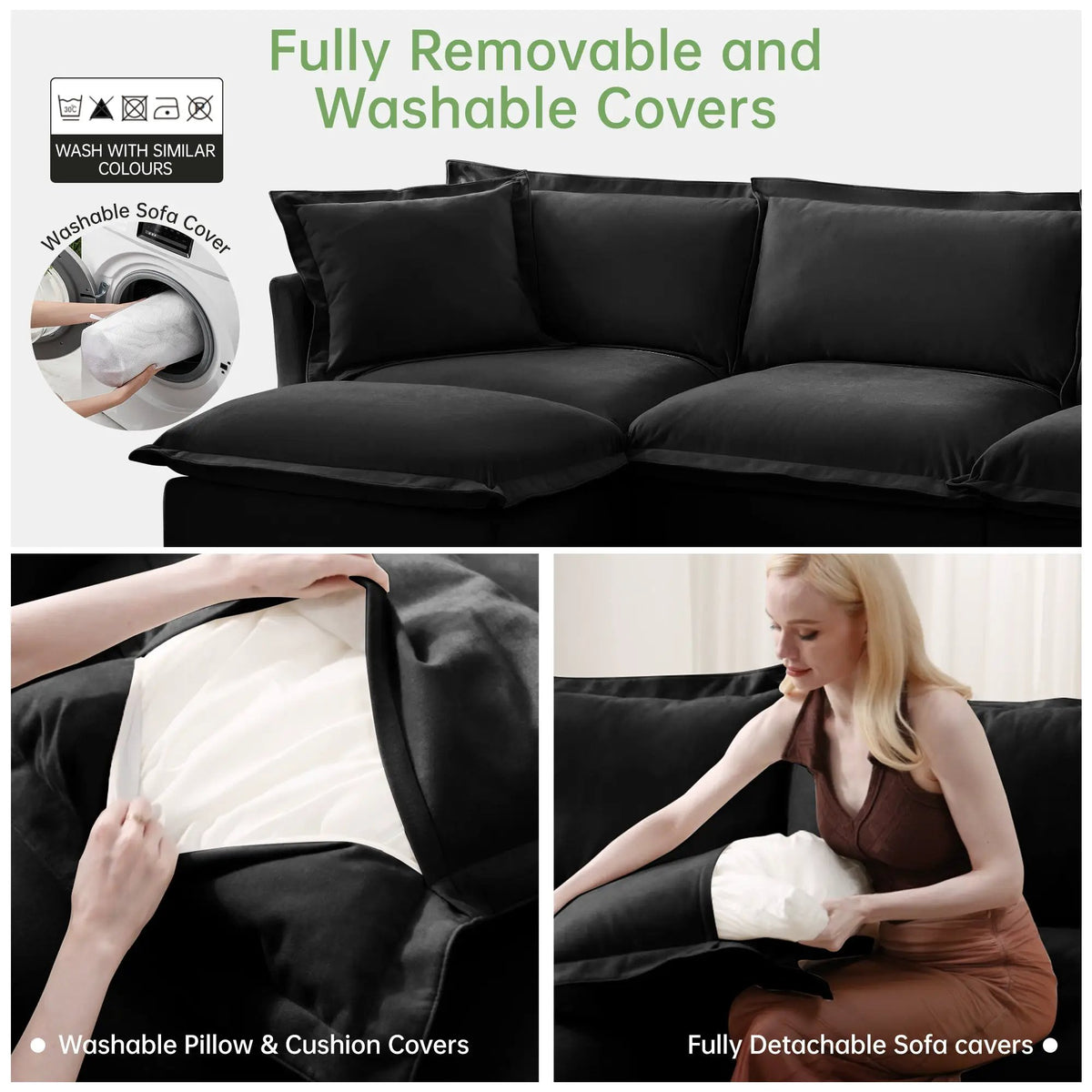 Upholstered Slipcovered Armchair with Ottoman by HouseOfZazla