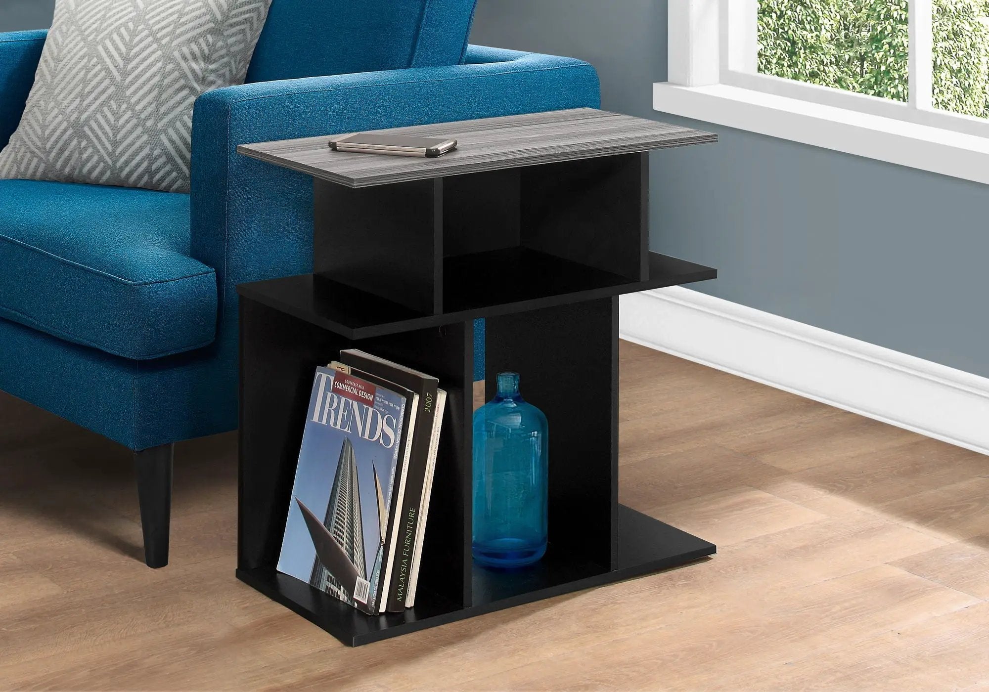 Accent Table, Side Contemporary & Modern - Black by HouseOfZazla