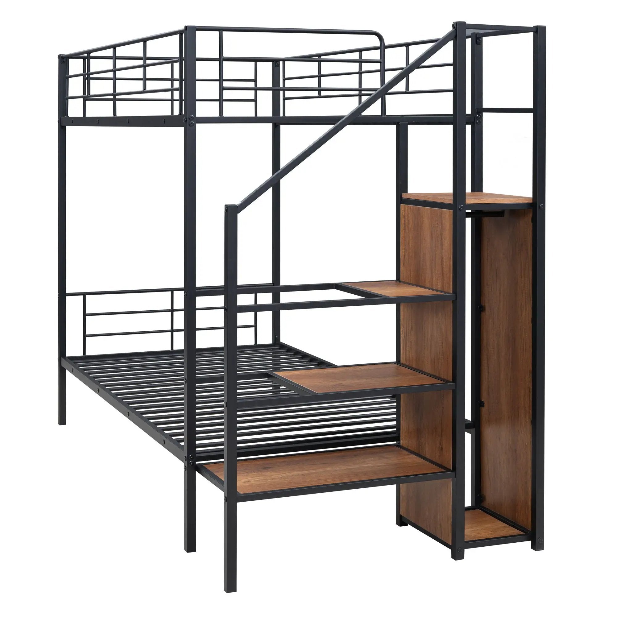 Bunk Bed With Lateral Storage Ladder And Wardrobe by Unique Piece Furniture