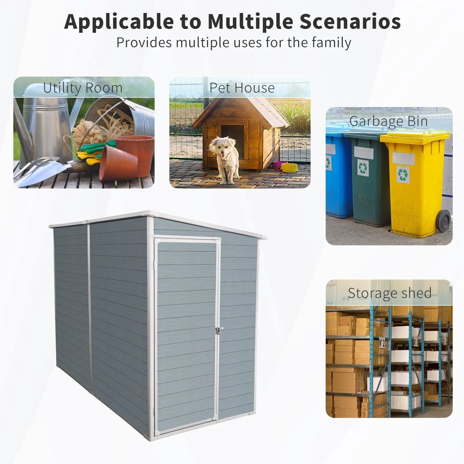 Outdoor Storage Shed With Floor Resin Shed With Two-Window, Waterproof, Lockable Doors For Patio, Yard, Lawn by HouseOfZazla