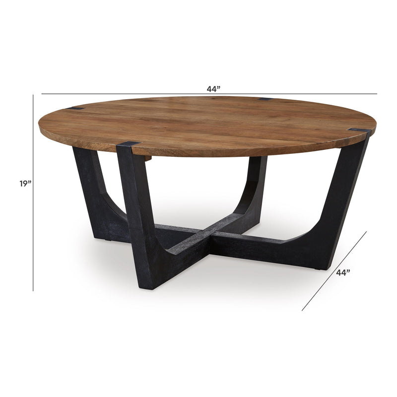 Hanneforth - Round Cocktail Table - Brown, photo 6 of 7