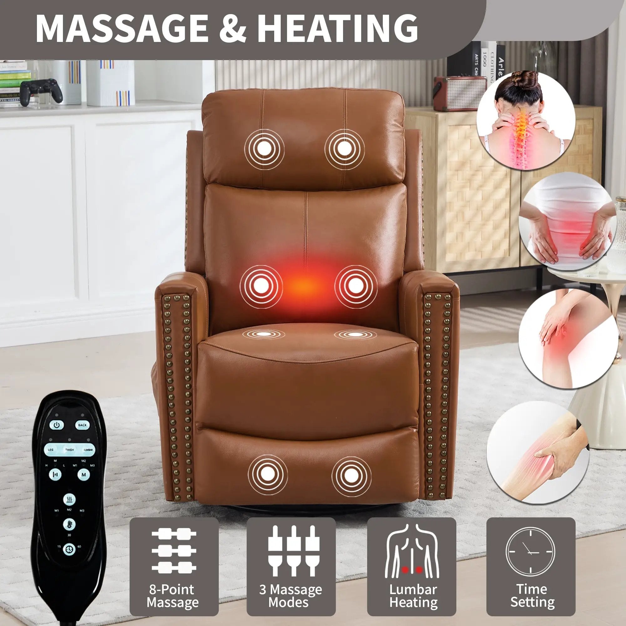 Deep Swivel Recliner and Massage Chair by HouseOfZazla