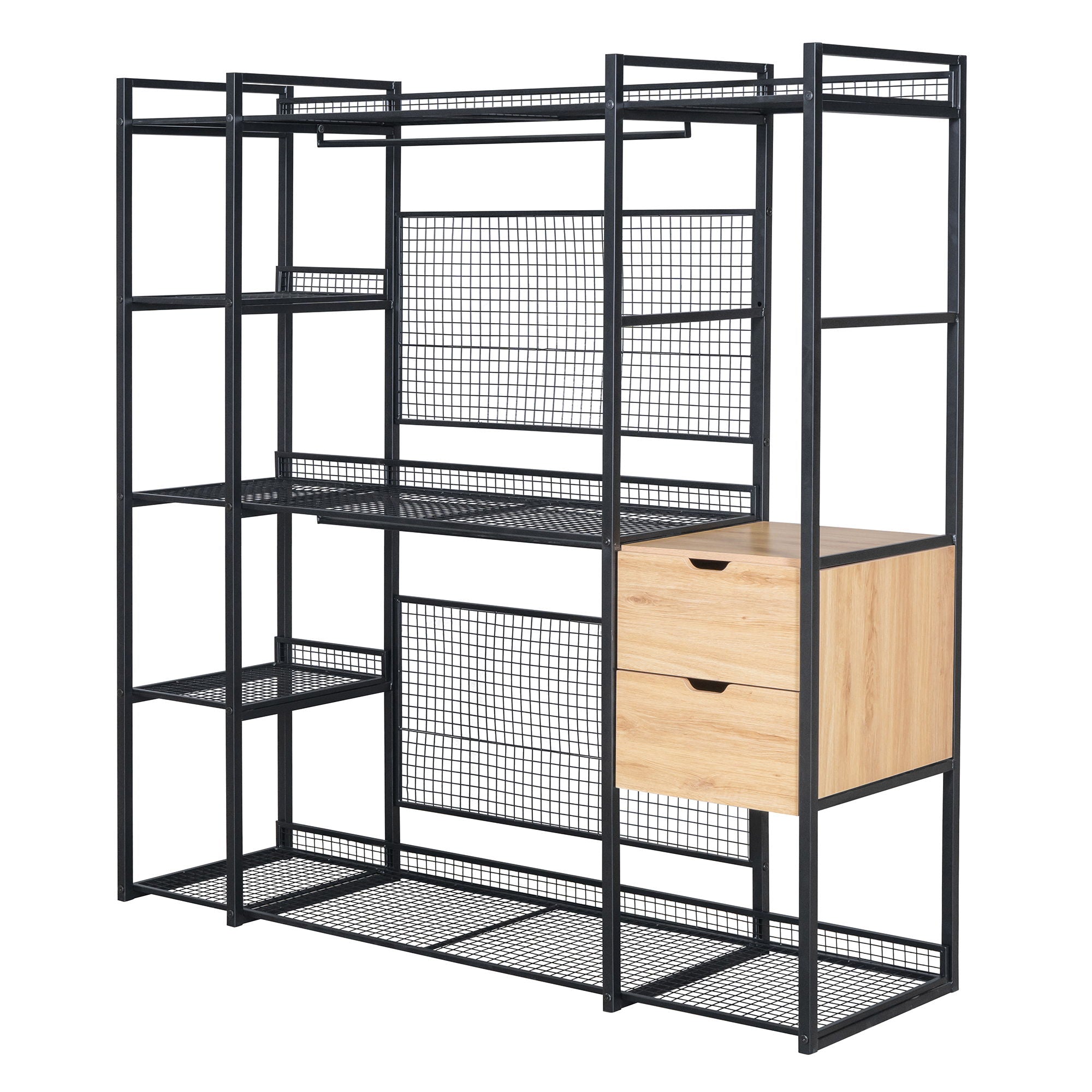 Open Style Wardrobe With Hanging Rails, Shelves And Drawers by HouseOfZazla