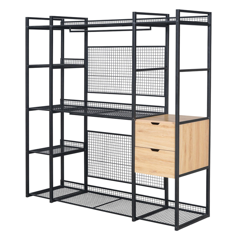 Open Style Wardrobe With Hanging Rails, Shelves And Drawers by HouseOfZazla