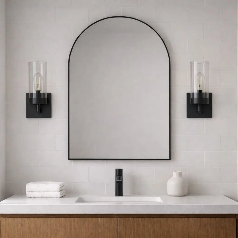 Zephyr - Single Light Sconce - Black / Clear by HouseOfZazla