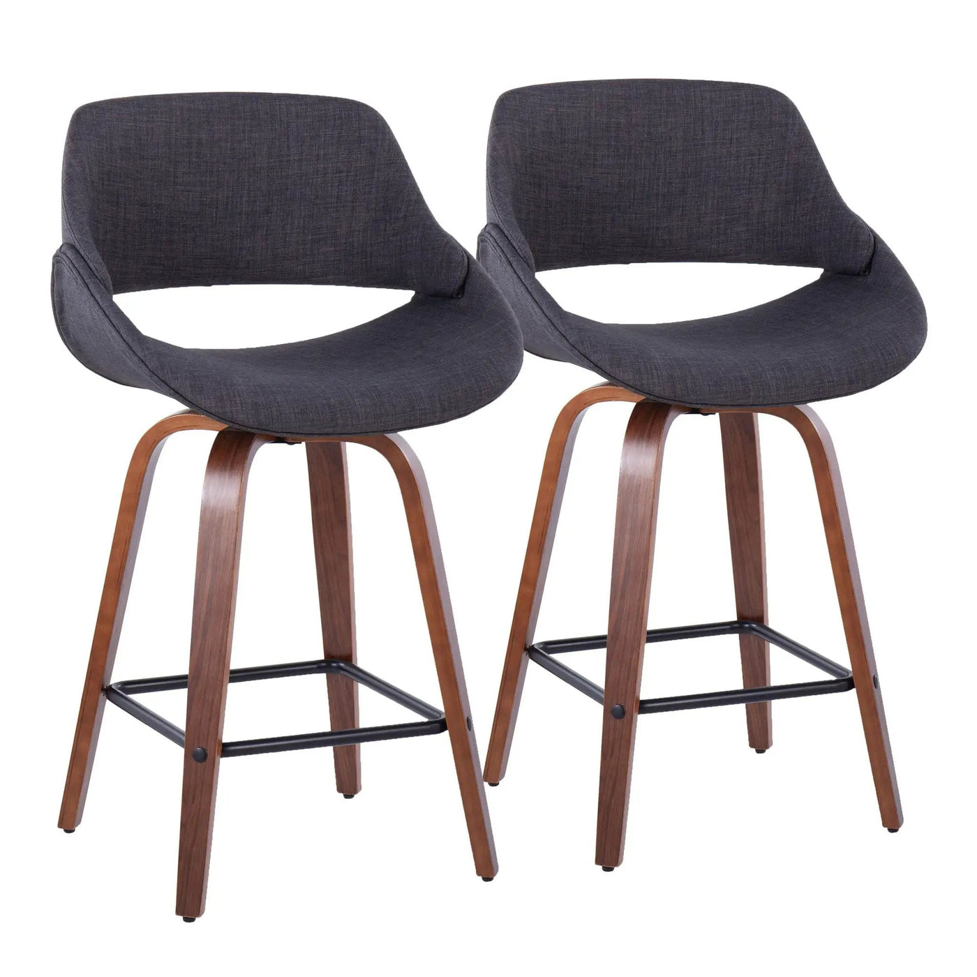 Fabrico - Mid-Century Modern, Counter Stool (Set of 2) by HouseOfZazla