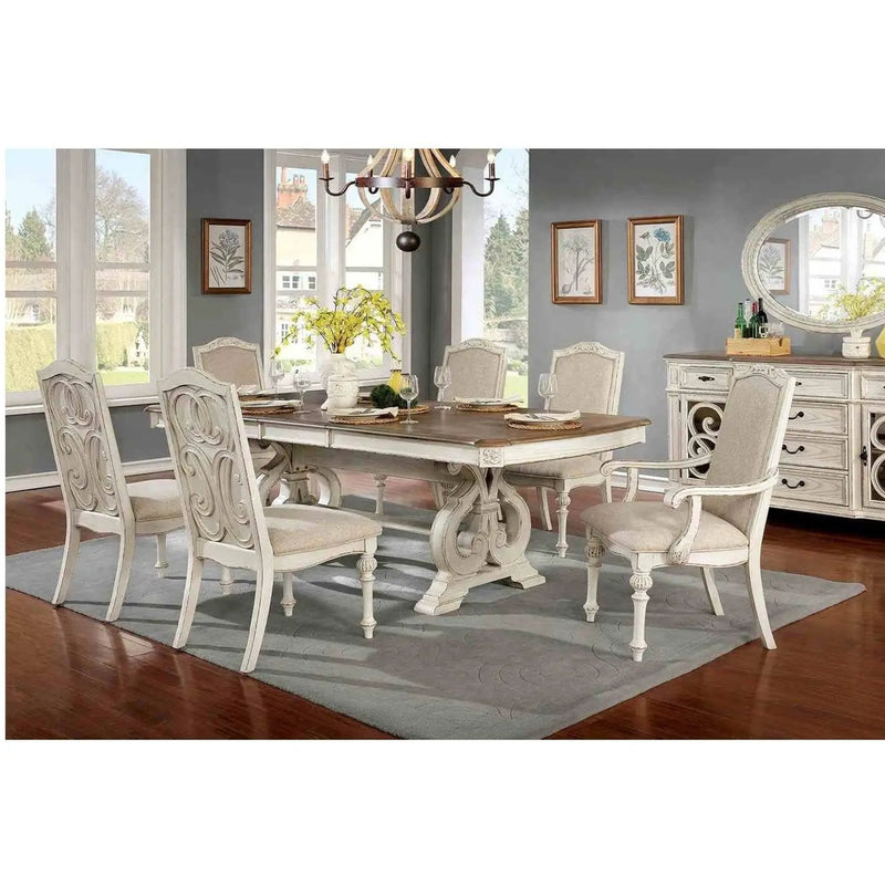 Rustic Dining Set With Table And Upholstered Chairs by Unique Piece Furniture
