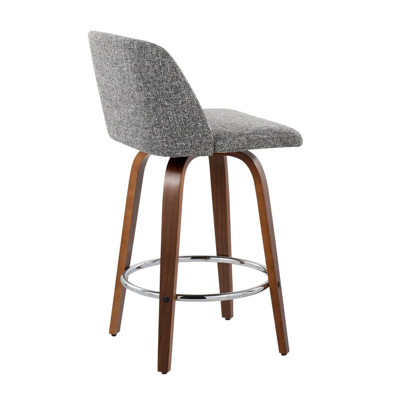 Toriano - Mid-Century Modern Fixed Height Counter Stool With Round Footrest (Set of 2) by Unique Piece Furniture