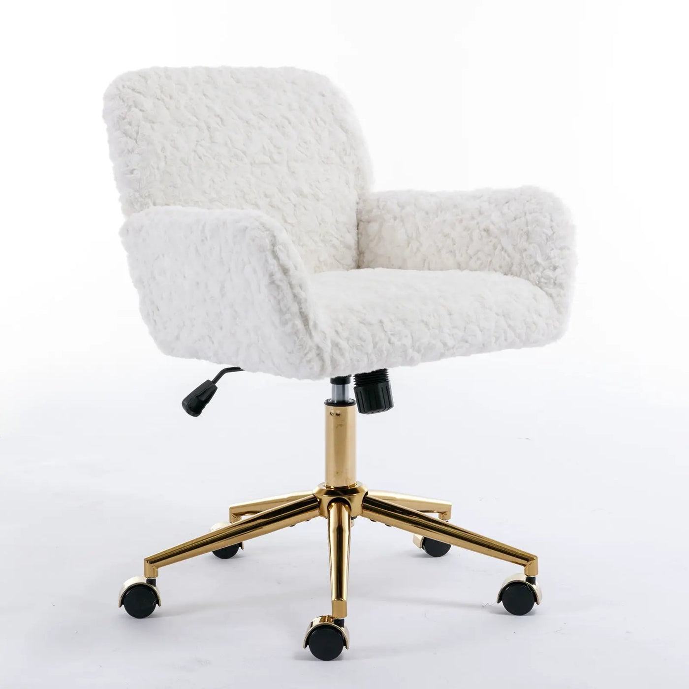 Office Chair, Artificial Rabbit Hair Home Office Chair With Metal Base, Adjustable Desk Chair Swivel Office Chair, Vanity Chair by HouseOfZazla