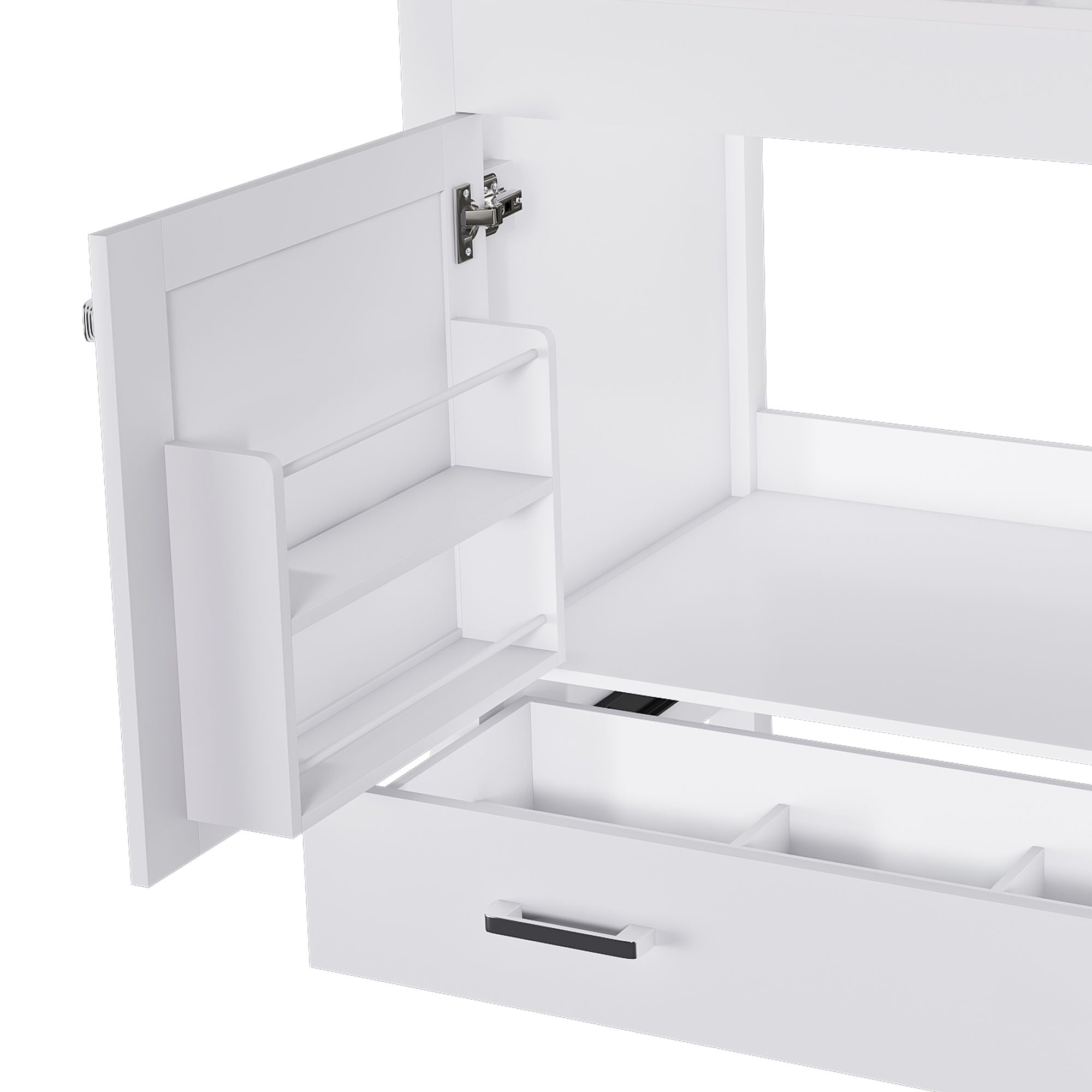 42" Bathroom Vanity Base With Doors And Drawer - White by HouseOfZazla