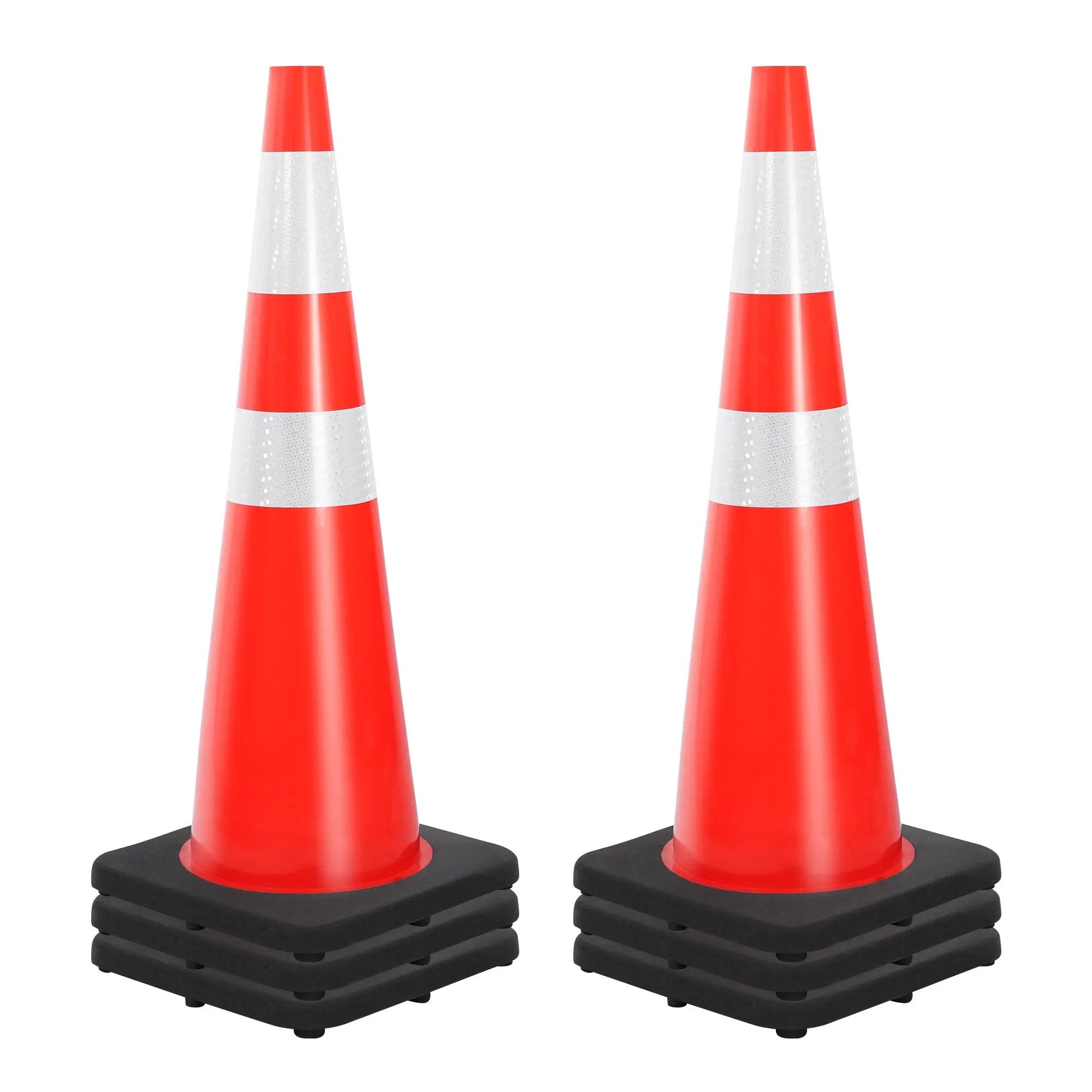 36" Heavy-Duty Traffic Cones with High-Visibility Reflective Collars - 4 Pack by HouseOfZazla