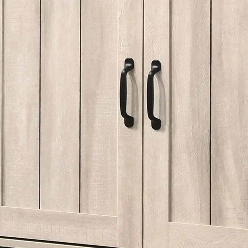 Corby - Oak Finish 3 - Door Shoe Cabinet - Dusty Gray by HouseOfZazla