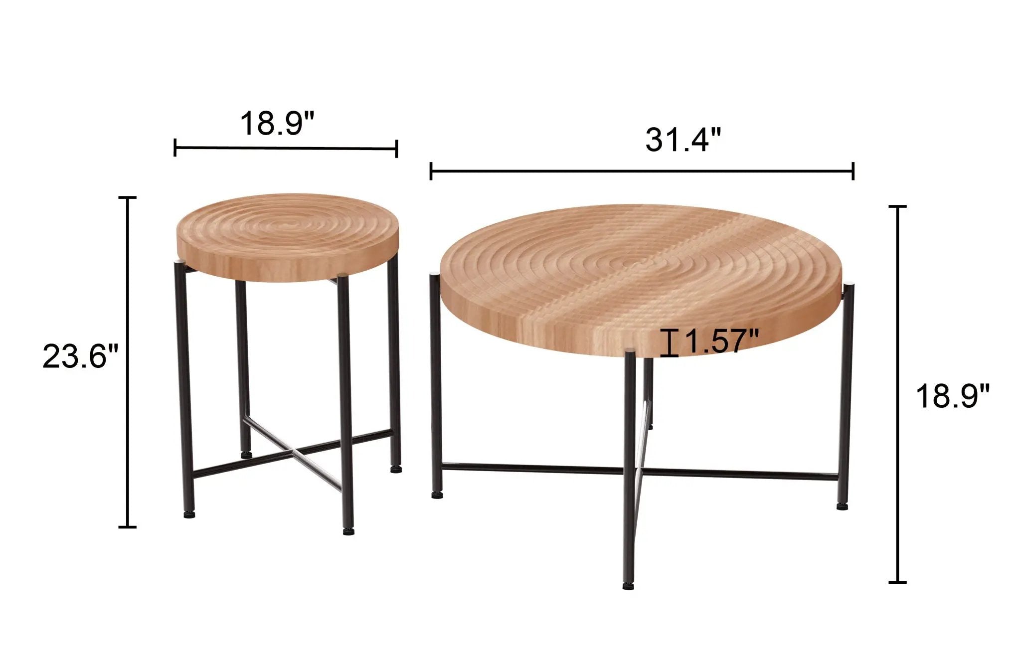 Coffee And End Table Set Waterproof Cover (Set of 2) - Natural Wood / Brown by HouseOfZazla