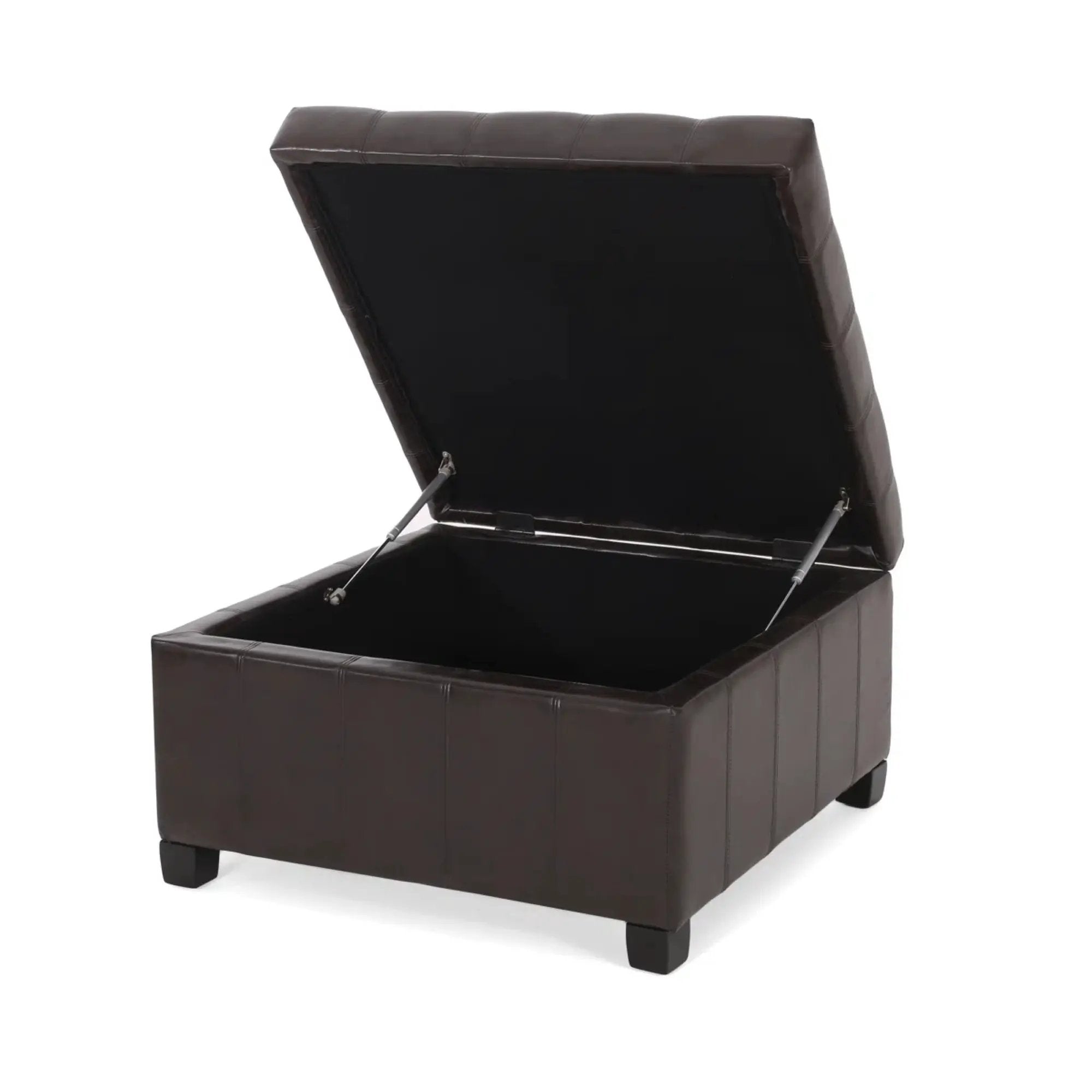 Upholstered Tufted PU Leather Storage Ottoman by HouseOfZazla