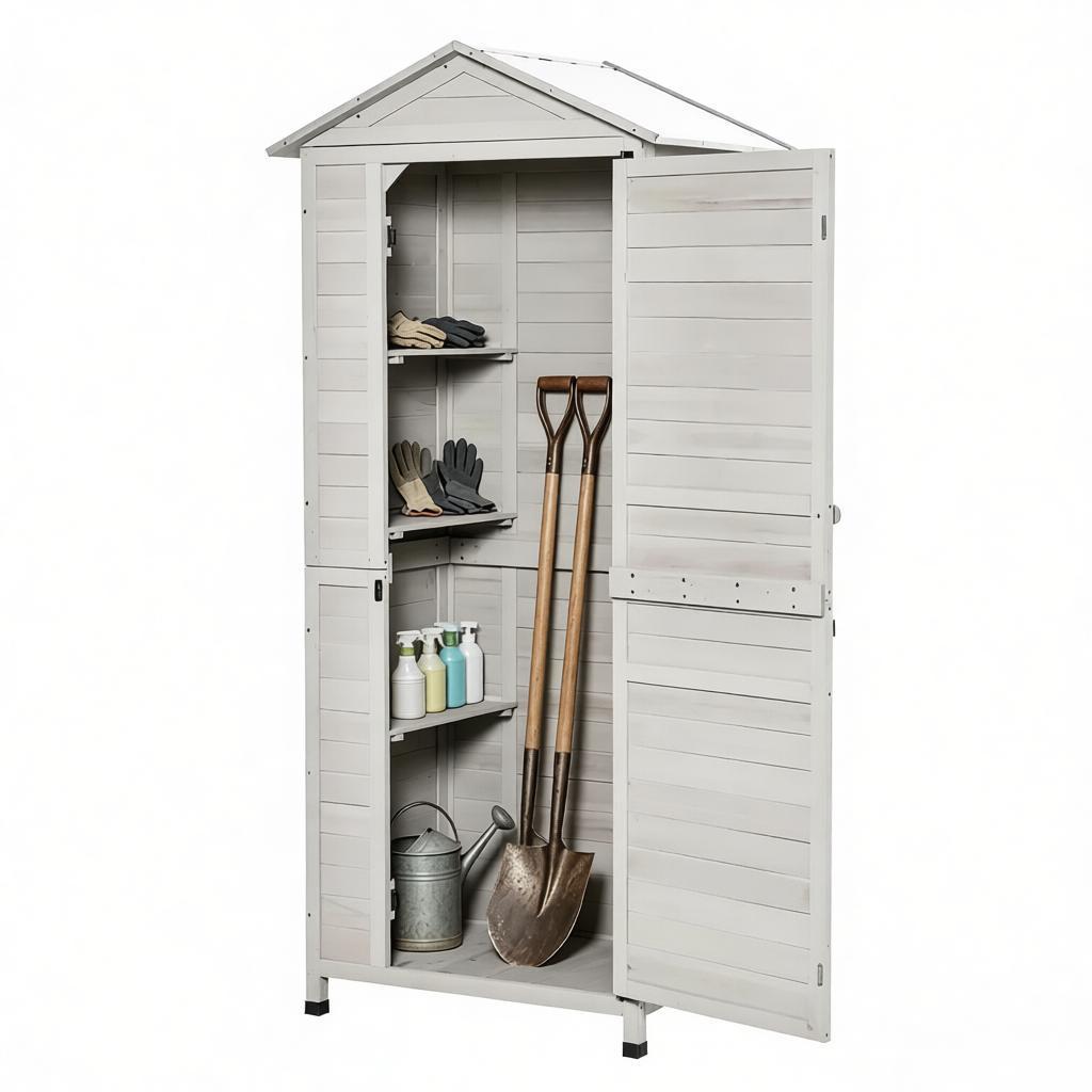 Outdoor Storage Shed with Tilted Tin Roof by HouseOfZazla