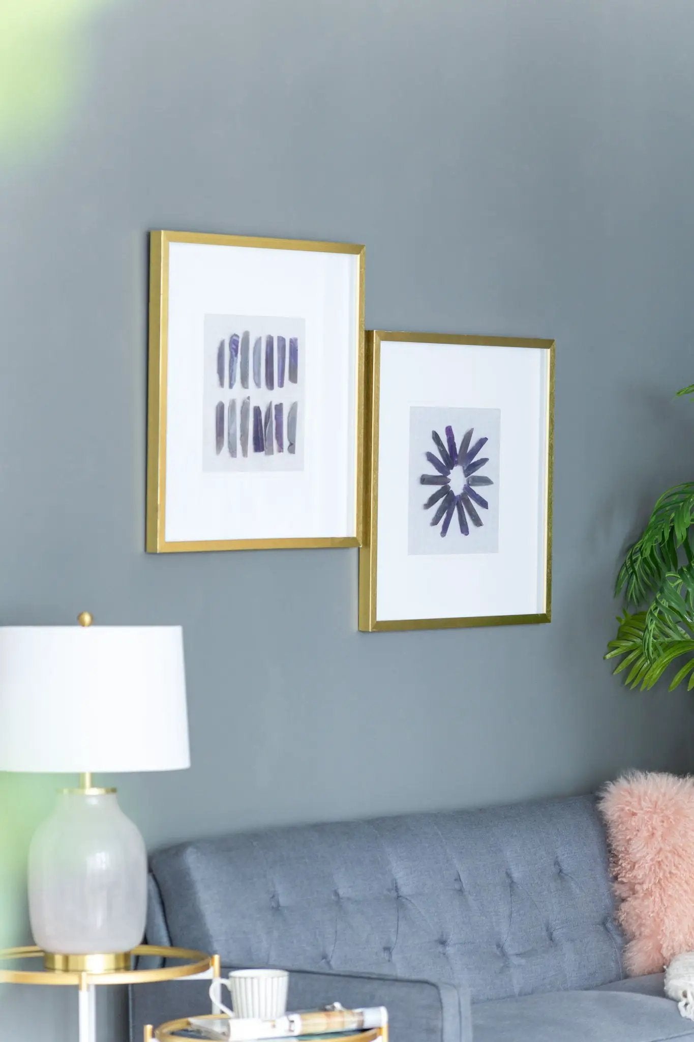 Grace Purple Agate Shadow Boxes Wall Art (Set of 2) - Multicolor by Unique Piece Furniture