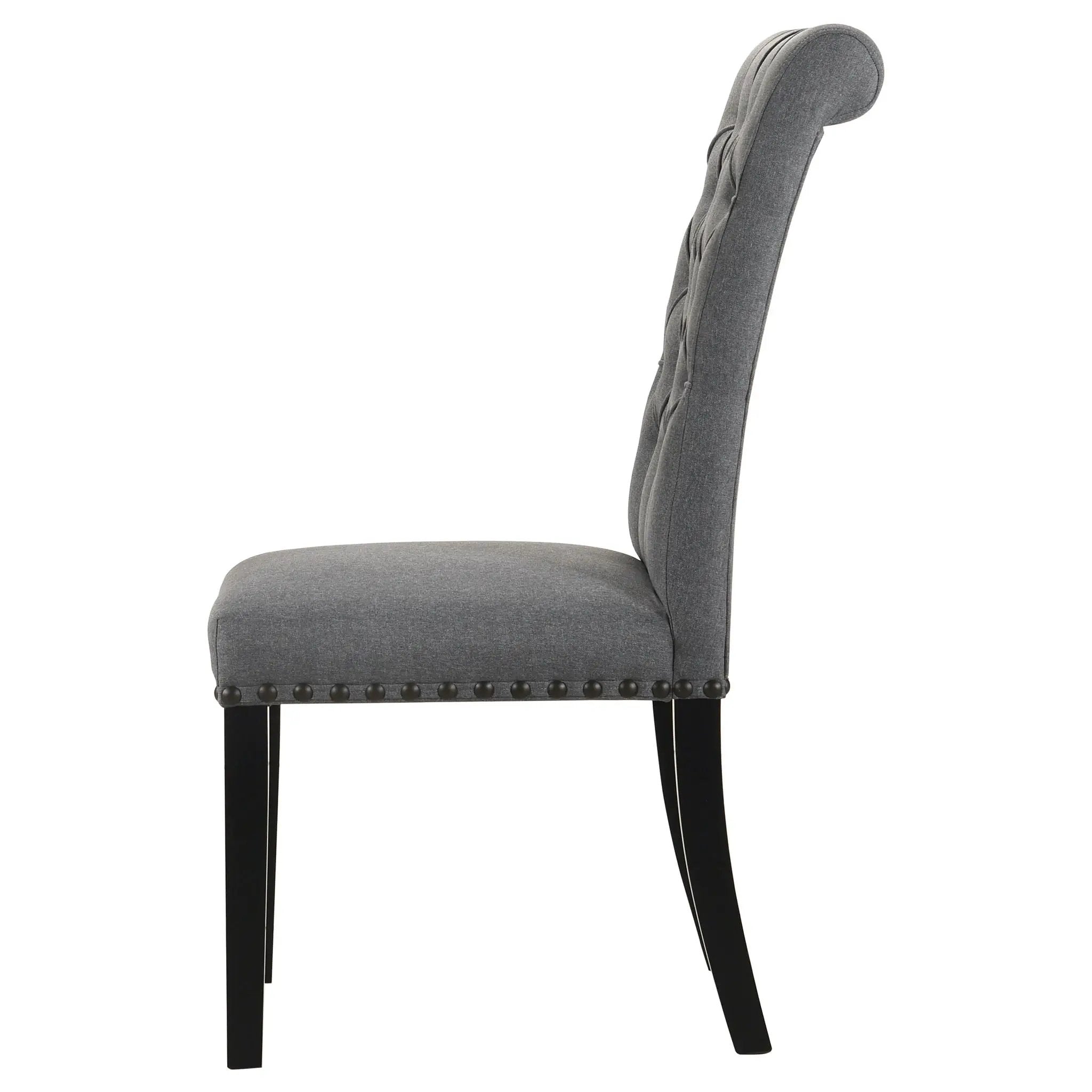 Alana Fabric Upholstered Dining Side Chair Grey (Set of 2) by Unique Piece Furniture