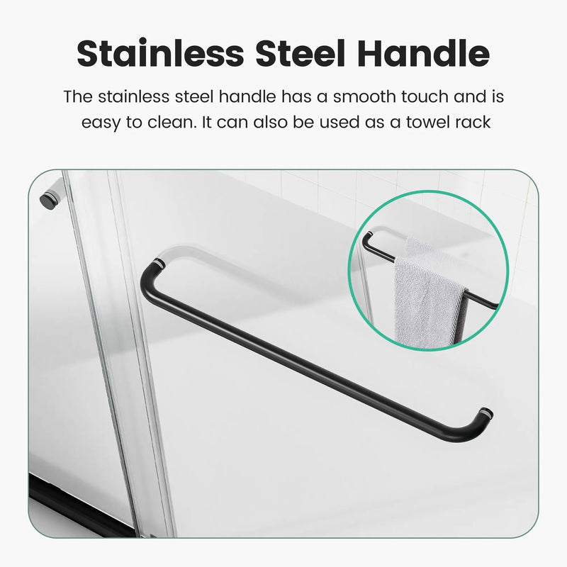 Semi-Frameless Double Sliding Shower Door, Bypass Shower Door, 1 / 4" (6Mm) Thick SGCC Tempered Glass Door by HouseOfZazla