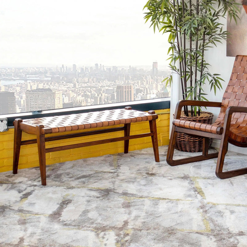 Cody - Bench - Brown / Tan by HouseOfZazla