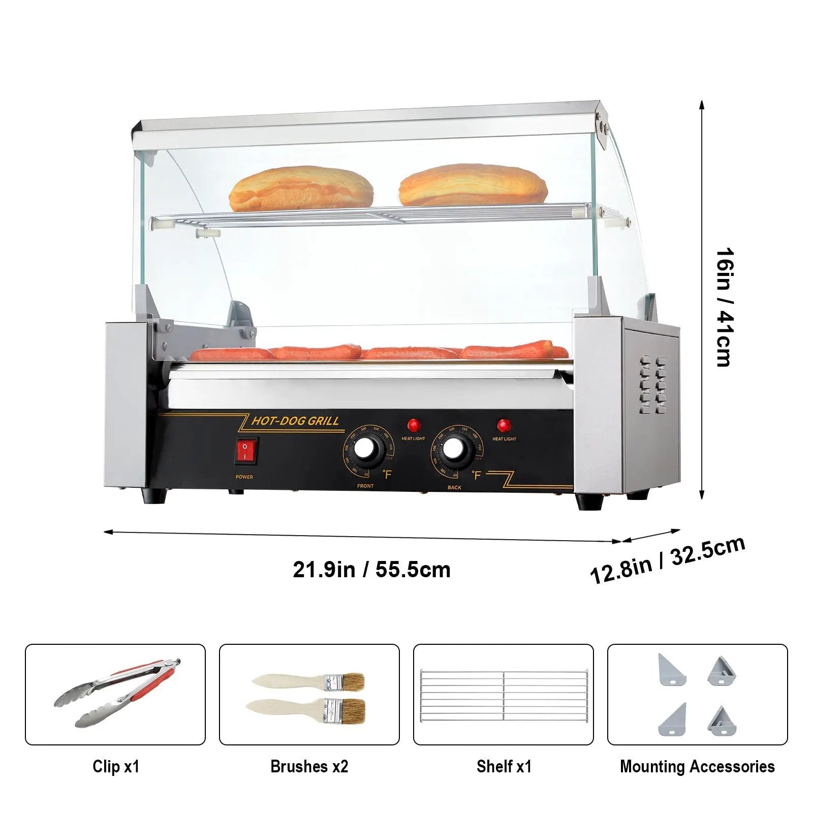 Hot Dog Roller with 7 Rollers and 18 Hot Dogs Capacity by HouseOfZazla
